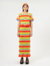 YANYAN KNITS 25 Spring/Summer Woven Lined Maxi Skirt YYK-YYW25-0481-PIN Colorblock